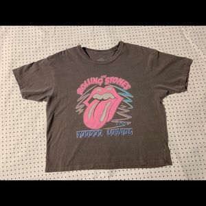 small american eagle rolling stones cropped tee